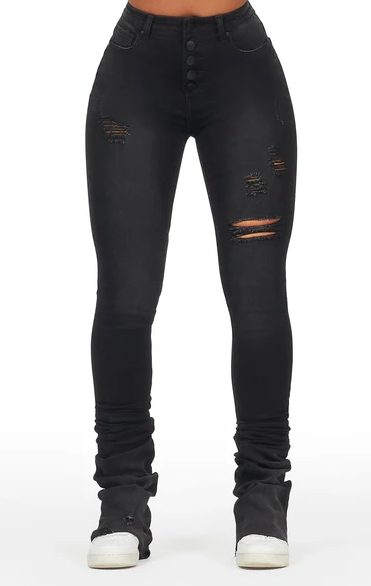 Black Super Stacked Jean 